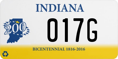 IN license plate 017G