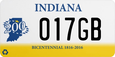 IN license plate 017GB