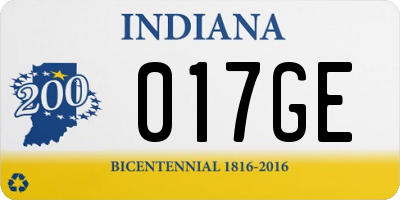 IN license plate 017GE