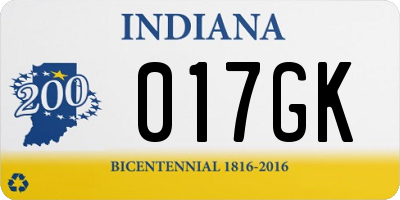 IN license plate 017GK