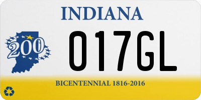 IN license plate 017GL