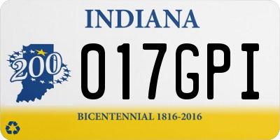 IN license plate 017GPI