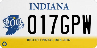 IN license plate 017GPW
