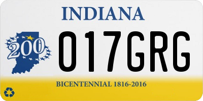 IN license plate 017GRG