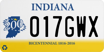 IN license plate 017GWX