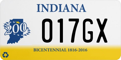 IN license plate 017GX