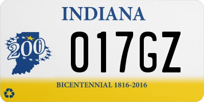 IN license plate 017GZ