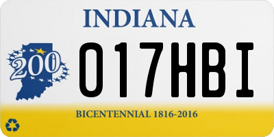 IN license plate 017HBI