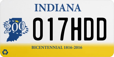 IN license plate 017HDD
