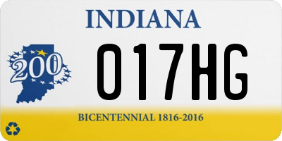 IN license plate 017HG