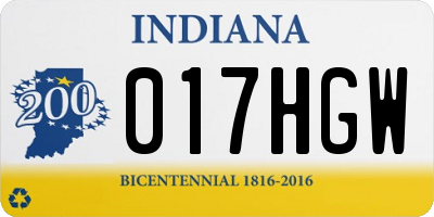 IN license plate 017HGW
