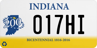 IN license plate 017HI