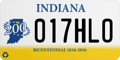 IN license plate 017HLO