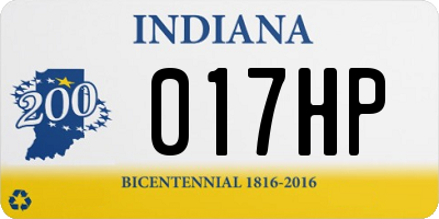 IN license plate 017HP