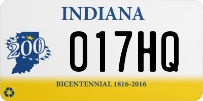 IN license plate 017HQ