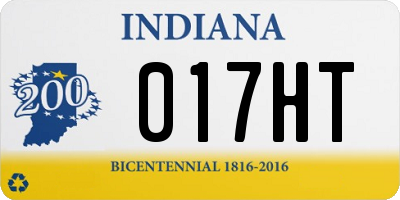 IN license plate 017HT