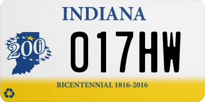 IN license plate 017HW