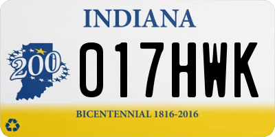 IN license plate 017HWK