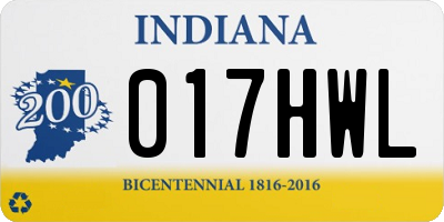 IN license plate 017HWL