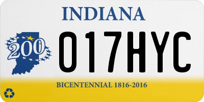 IN license plate 017HYC