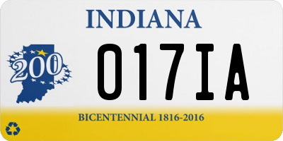 IN license plate 017IA