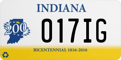 IN license plate 017IG