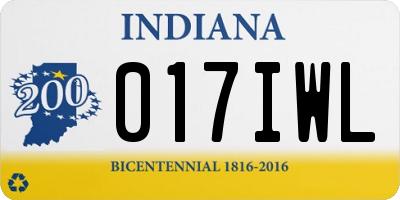 IN license plate 017IWL