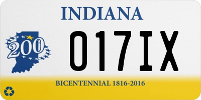 IN license plate 017IX