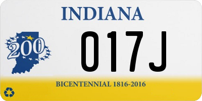 IN license plate 017J
