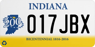 IN license plate 017JBX