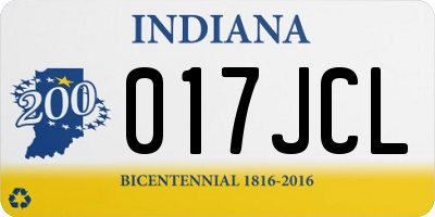 IN license plate 017JCL