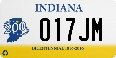 IN license plate 017JM