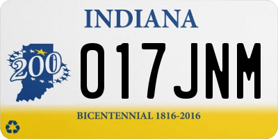 IN license plate 017JNM