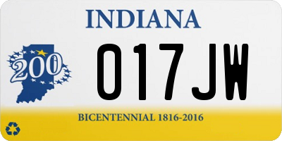 IN license plate 017JW