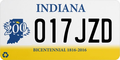 IN license plate 017JZD