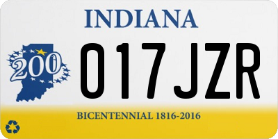 IN license plate 017JZR