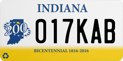 IN license plate 017KAB