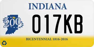 IN license plate 017KB