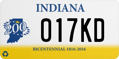 IN license plate 017KD