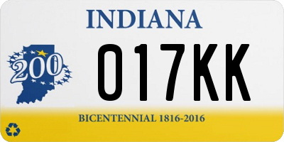 IN license plate 017KK