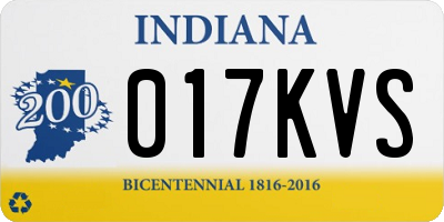 IN license plate 017KVS