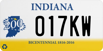 IN license plate 017KW