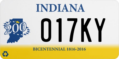 IN license plate 017KY