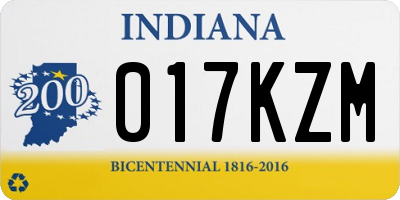 IN license plate 017KZM
