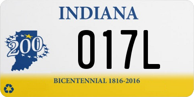 IN license plate 017L