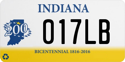 IN license plate 017LB