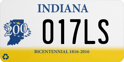 IN license plate 017LS