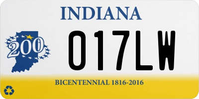 IN license plate 017LW