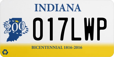 IN license plate 017LWP