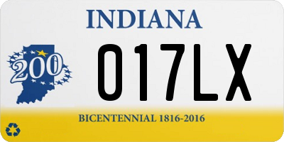 IN license plate 017LX